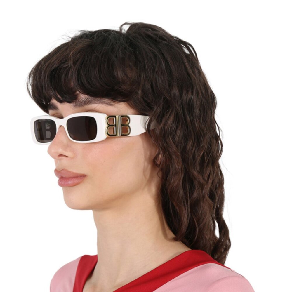 White Balenciaga Phantos Sunglasses